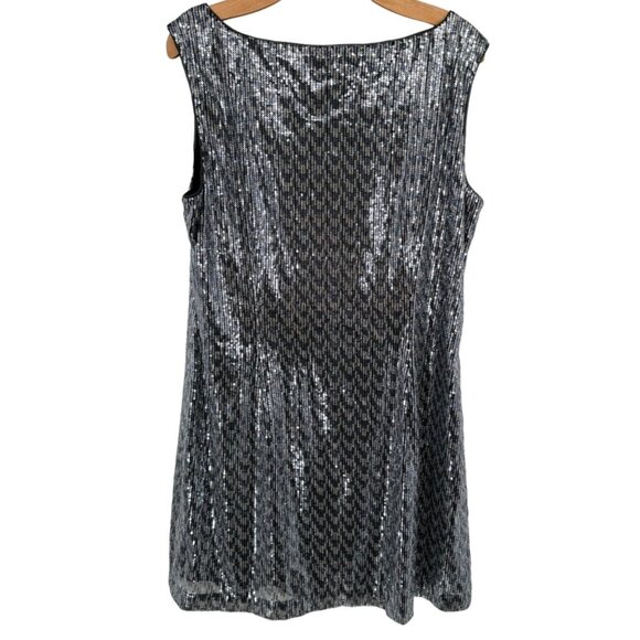 White House Black Market Sleeveless Sequin sheath Dress womens size XL - Picture 5 of 11
